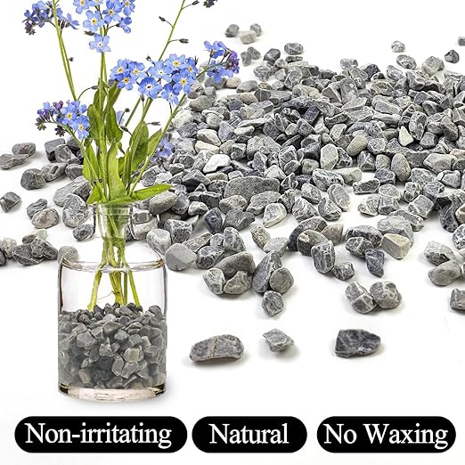 20lbs Grey Pebbles for Landscaping, 3/8inch Small Rocks for Gardening Succulent Cactus Plants, Natural Polished Pebbles, River Rocks for Plants, Vases