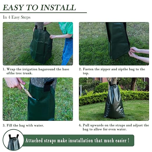 8 Pack 20 Gallon Capacity Watering Bags for Tree, 6-8 Hours Slow Release Tree Water Bags, Reusable Tree Watering Bag, Premium PVC Gator Bags for Healthier Trees, Sapling, Plant