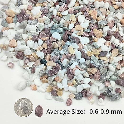 2lbs Mixed Color Pebbles for Plants, 3/8inch Small Rocks for Succulent Cactus Planters, Natural Polished Pebbles, River Rocks for Plants, Vases, Garden