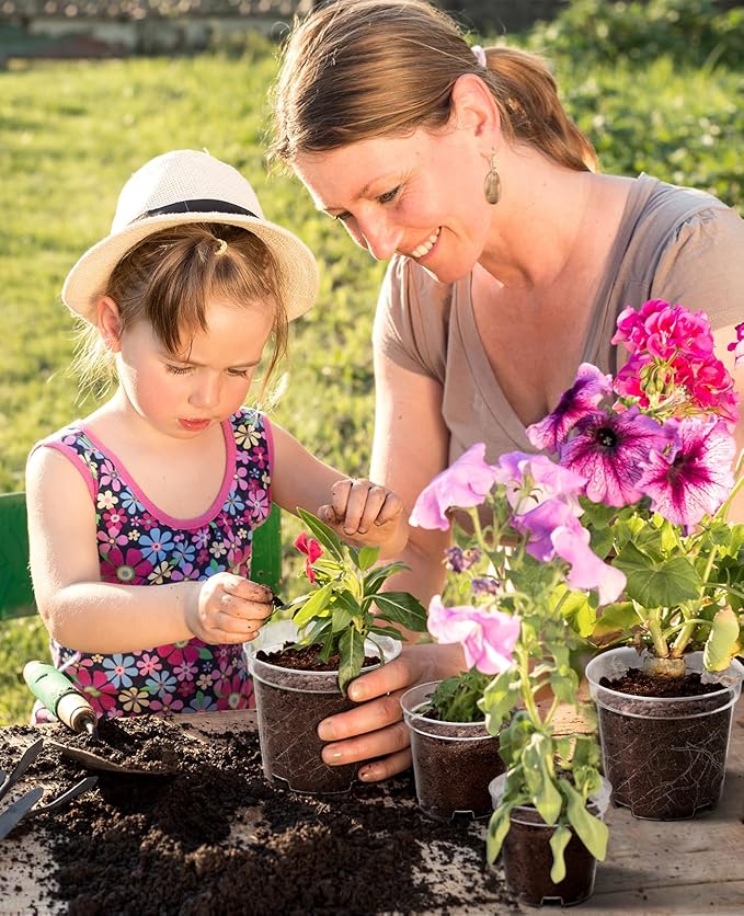 homenote Clear Nursery Pots for Plants,7 Inch Plant Pot for Planting Plastic Seedling with Drainage Holes Seed Starter Flower High Transparency with 20 Labels (15 Pack)