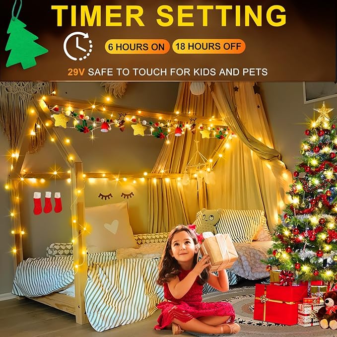 KNONEW 197FT 500 LED Christmas Lights Outdoor String Lights 8 Modes & Memory Fairy Light Plug in Waterproof LED String Lights for Xmas Yard Tree Wedding Party Holiday Decorations (Warm White)