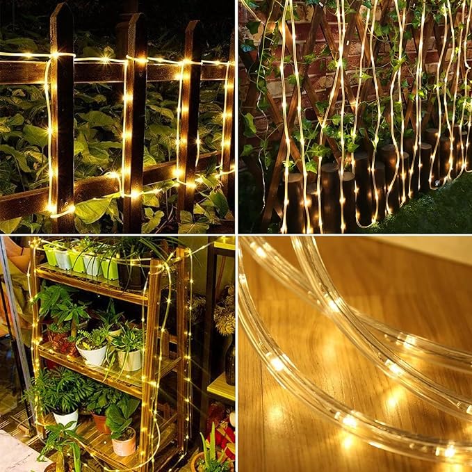 Solar Rope Light 2 Pack Waterproof IP65 39FT 100LEDs Outdoor LED ‎Solar Outdoor Lights for Party Garden Yard Home Wedding Christmas Halloween Holiday Tree Decoration Lighting