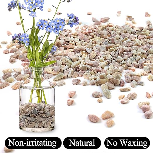 20lbs Peach Pebbles for Plants, 3/8inch Small Rocks for Succulent Cactus Plants, Natural Polished Pebbles, River Rocks for Plants, Vases, Garden