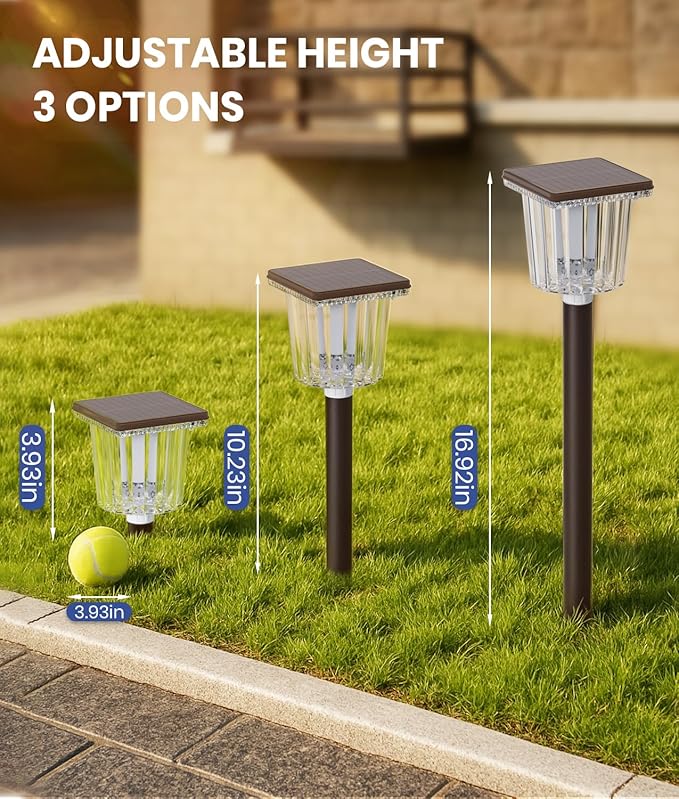 Super Bright Solar Pathway Lights Outdoor Powered,Adjustable Warm&Cool White,Waterproof IP65 Garden Decor Landscape Lighting Outside for Yard/Patio/Walkway/Driveway/Landscape (Cocoa Brown, 5 Pack)