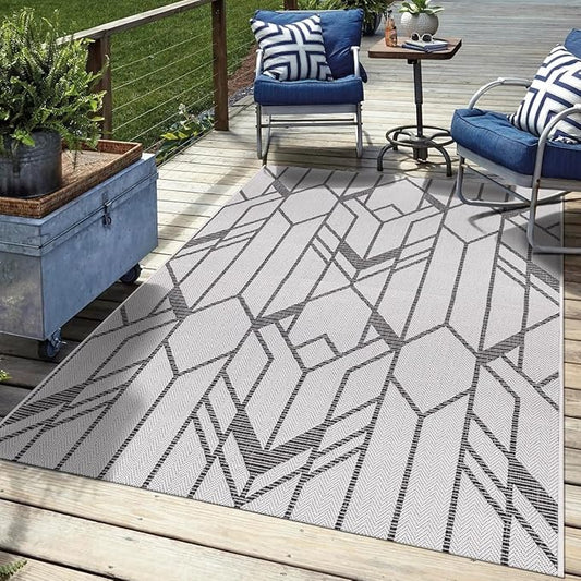 Keen Home Design Terrace Outdoor Throw Rug - 3x5 Washable Indoor/Outdoor Rug for Patio, Kitchen, Balcony, Beach, Garden, Deck and Porch, Size: 3'x5'