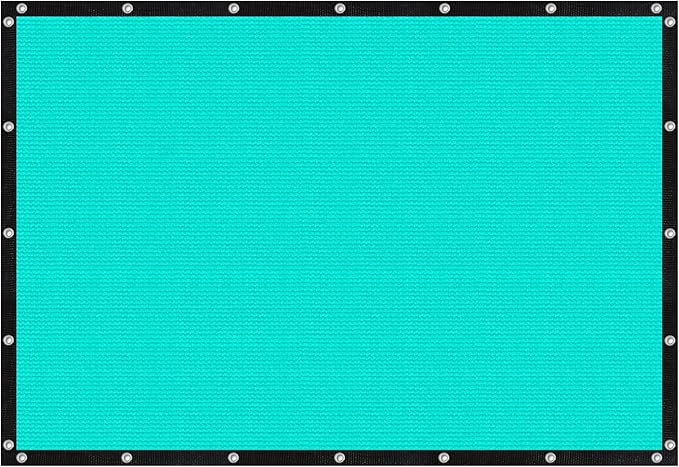 VICLLAX Shade Fabric Sun Shade Cloth with Every 2 FT Grommets for Patio Garden Pergola Cover Canopy 3x12 FT, Turquoise
