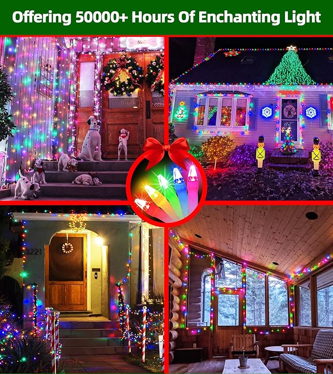 1500 LED Chrstmas String Lights, 492FT Super Long Christmas Lights with 8 Modes, Christmas Tree Lights with Timer Memory for Indoor Outdoor Tree Fence Garden Xmas Wedding Party Decor Multicolor