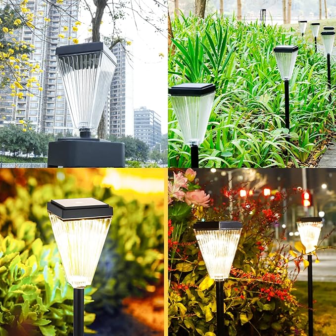 2 Pack Solar Post Lights Outdoor Waterproof IP65 Solar Fence Post Pillar Lights Landscape Stake Decorative Fence Yard Patio Walkway Pathway Light Up to 12 Hrs