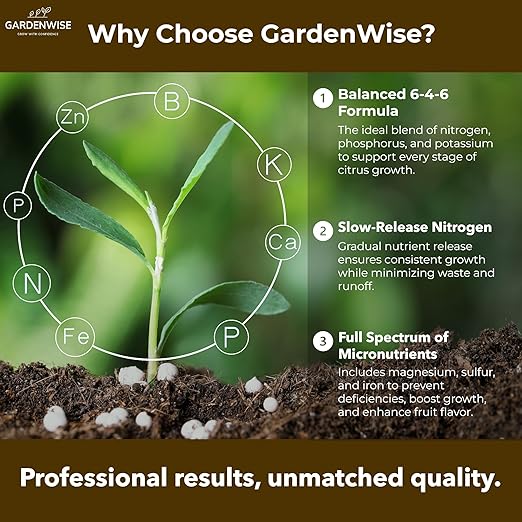 Professional Citrus Fertilizer + Vital Micronutrients; Perfect Balanced NPK for All Citrus; for Indoor and Outdoor Plants; Orange, Lime, Avocado and Lemon Tree Fertilizer (1 Quart)