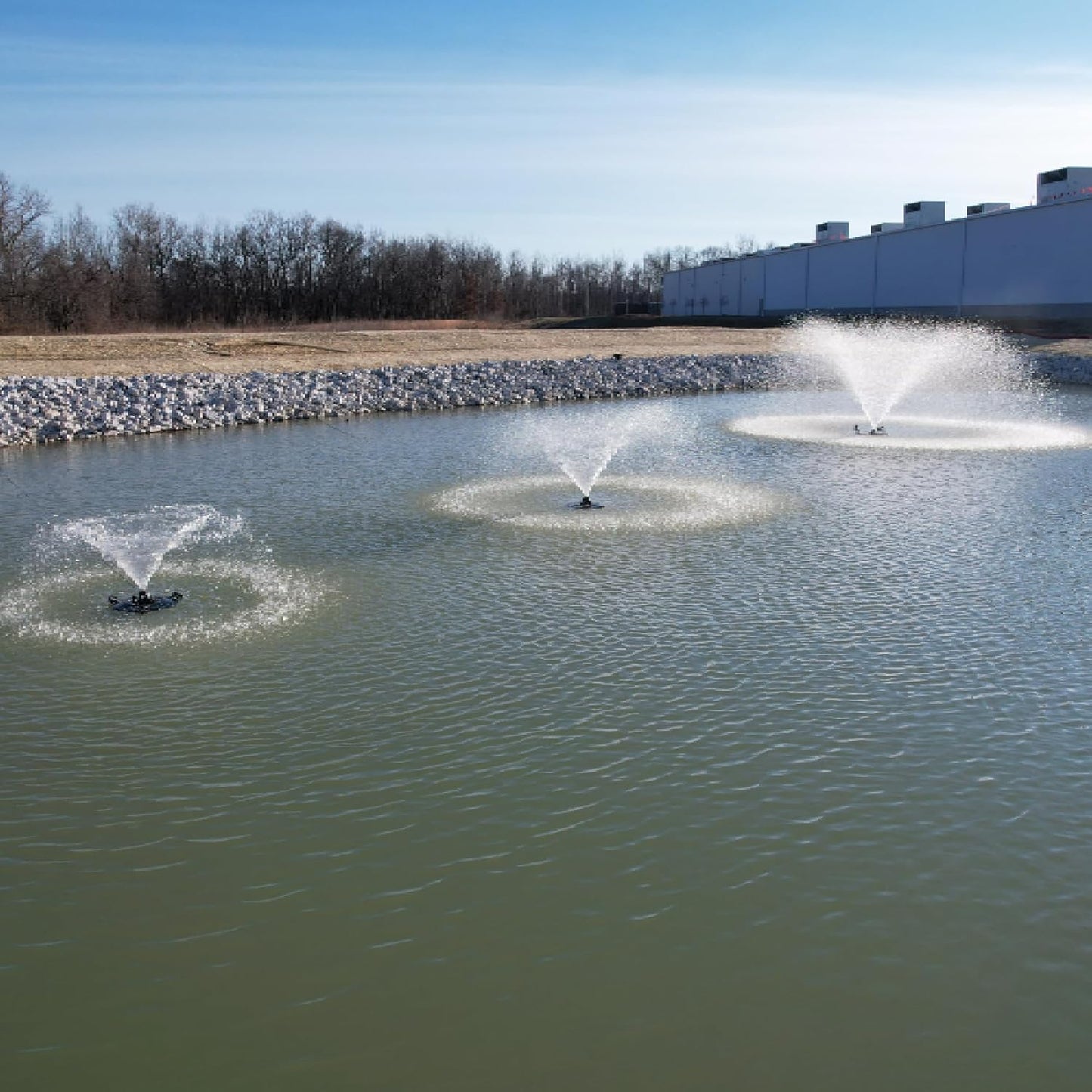 HALF OFF PONDS Floating Fountain – 1.2 HP Pond Aerator, 200' Cord – 10,000 GPH Water Pump – 11 Spray Patterns - Color-Changing LED Lights - for Large Ponds, Lakes & Water Gardens