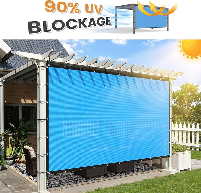 VICLLAX Shade Fabric Sun Shade Cloth with Every 2 FT Grommets for Patio Garden Pergola Cover Canopy 16x24 FT, Mixed Turquoise