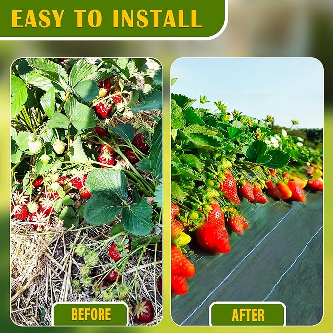 KAKO 4Ft x 100Ft Weed Barrier Fabric Heavy Duty Weed Barrier Landscape Fabric, Garden Fabric Weed Barrier, Ground Cover Weed Barrier Weed Cloth for Garden Fabric, Landscaping Fabric, Driveway Fabric