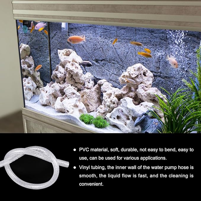 1" x 1 1/4" Braided Clear Plastic PVC Tubing 10ft High Pressure Flexible Reinforced Vinyl Tube, [for Garden Irrigation, Water Hose, Fish Tank, Water Transfer] - 25.4x31.8mm