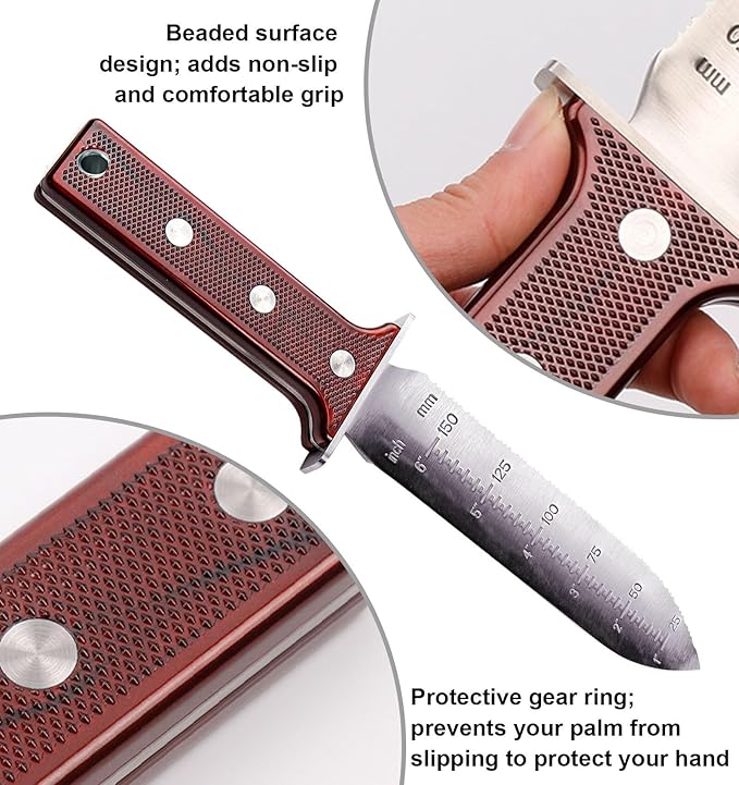 Hori Hori Garden Knife Tool - Stainless Gardening knife,With Sheath Soil Knife,Weeding Knife Yes Garden Digging, for Gardeners 2PACK