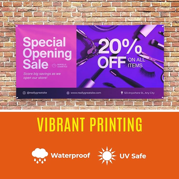 Personalized Passion Vinyl Banner 4' x 12' - Customized Banner for Business, Graduation, Birthday Parties, Indoor Outdoor Use - Full Color 13oz Vinyl Custom Signs with HD Printed Text, Photos and More