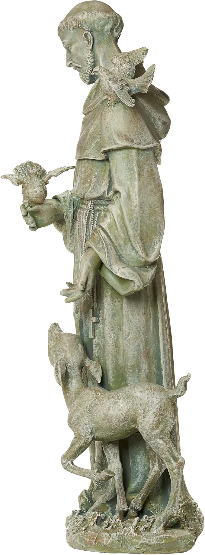 Joseph's Studio by Roman, 36.5" H St. Francis with a Fawn Garden Statue, Religious Outdoor Decor