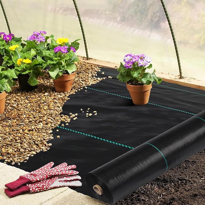 4ftx100ft Heavy Duty Weed Barrier Landscape Fabric – Durable Woven Driveway Garden Cloth for Weed Control, Ground Cover, Landscaping – Long-Lasting Geotextile Fabric – 3.2oz