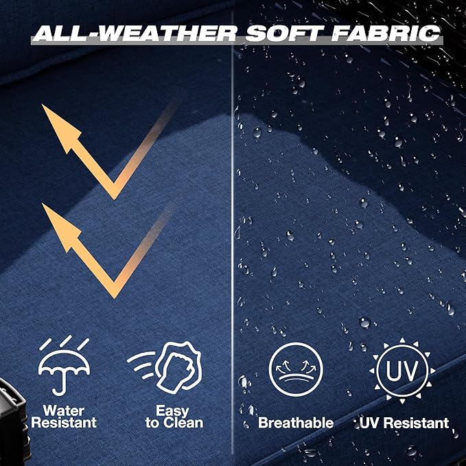 Joyside Outdoor Swivel Chair, Patio Swivel Chairs with Wide Armrest and Thick Cushions, Upgraded Large Size for Backyard, Garden, Poolside