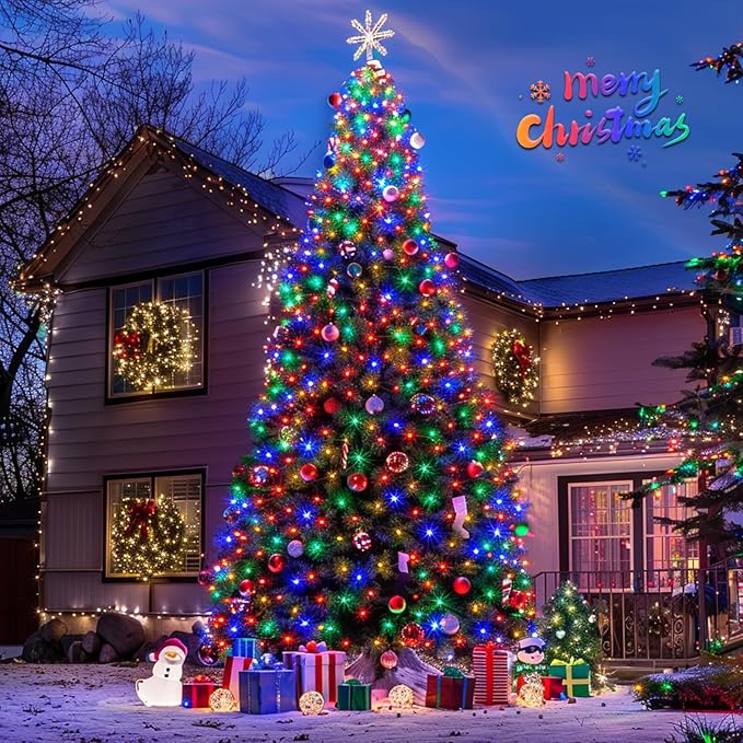 JMEXSUSS 272ft 800 LED Christmas Tree Lights, 8 Modes Multicolor Led Christmas Lights Outdoor Waterproof Christmas String Lights for Outside Indoor Xmas Tree Party Decor