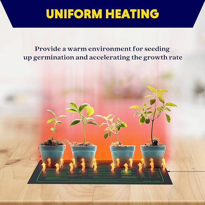 iPower Seedling Heat Mat Waterproof Durable Germination Station Warm Hydroponic Pad for Indoor Home Gardening Seed Starter