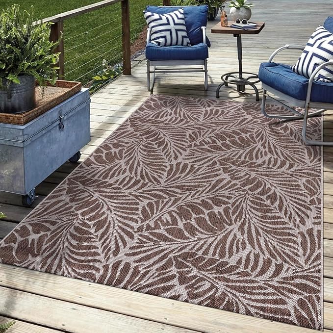 Keen Home Design Terrace Outdoor Area Rug - 6x9 Washable Indoor/Outdoor Rug for Patio, Kitchen, Balcony, Beach, Garden, Deck and Porch, Size: 6'x8'10"