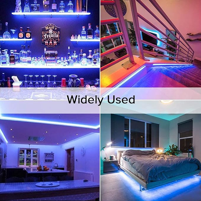 32.8ft(10M) DC 24V Blue COB LED Strip Light IP65 Waterproof 3840LEDs Uniform Glow Dotless Flexible LED Tape Lights for DIY Garden Backyard Hallways Stairs Decoration(No Power Supply)