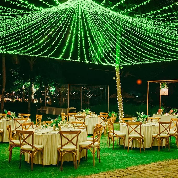300 LED Green Lights Outdoor, 99ft Green String Lights for St Patricks Day Decor, Clear Wire 8 Modes Waterproof Plug in Green Christmas Lights with Timer Memory for Room Tree Party Decorations