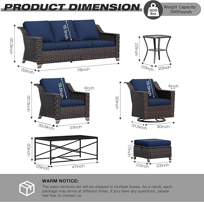 Joyside Wicker Patio Chairs Set of 2, Outdoor Rattan Furniture with Wide Armrest and Thick Cushions, Upgraded Large Size for Backyard, Garden, Poolside