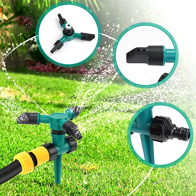 2 Pack Sprinklers for Yard, 360Rotating Lawn Sprinkler, Sprinklers for Yard Large Area, Lawn Sprinklers, Powerful and Even Watering for Lawns, Gardens and Kids