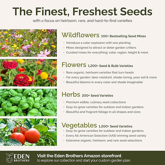 Eden Brothers Crazy for Cosmos Flower Mixed Seeds for Planting, 10 lb, 4,800,000+ Seeds with Cosmos Gloria, Pinkie, Purity, Attracts Pollinators, Plant in Spring or Fall, Zones 3, 4, 5, 6, 7, 8, 9, 10