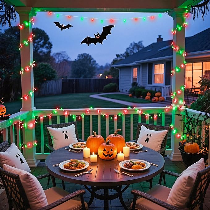 JMEXSUSS 200 LED Christmas String Lights Outdoor, Red & Green Christmas Lights Clear Wire, 11 Modes Connectable Twinkle String Lights Plug in for Christmas Halloween Garden Home Decorations