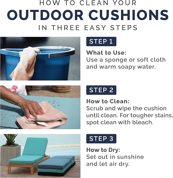 Arden Selections Outdoor Wicker Chair Cushion, 20 x 18, Rain-Proof, Fade Resistant 21 x 21, Lake Blue Leala (Pack of 4)