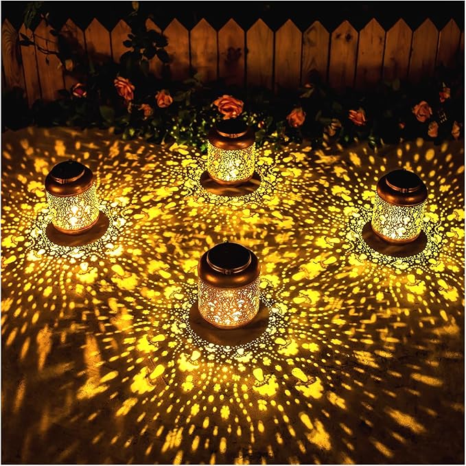 2 Pack Mushroom Solar Lanterns Outdoor Waterproof Hanging Solar Lights Mushroom Gifts for Women Men Mom Metal Decorative LED Outdoor Lanterns for Patio,Lawn, Landscape, Garden Decor, Yard Decoration