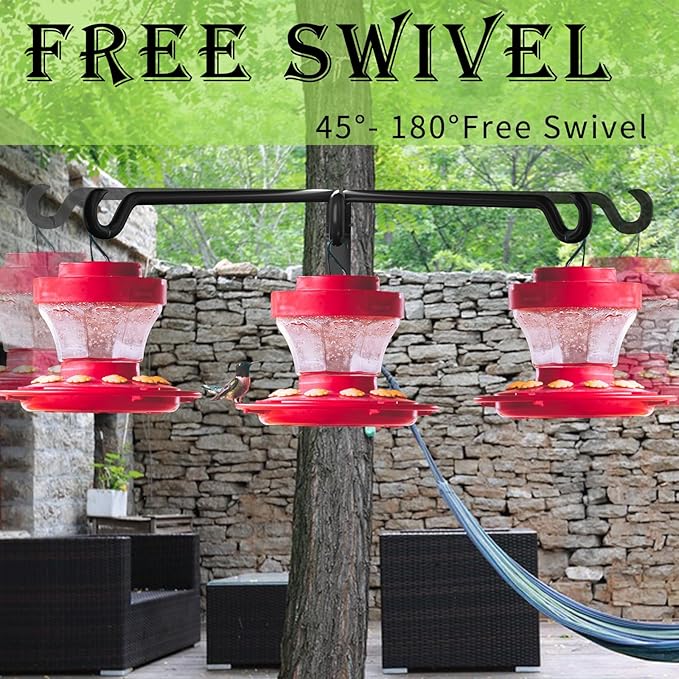 16 Inch 2 Pack Plant Hanger,Plant Hangers Outdoor,Plant Wall Hanger,Plant Hooks for Hanging Baskets,Plant Hooks for Wall,Bird Feeder Hanger,Bird Feeder Hangers for Outside,45°~180° Swivel Plant Hanger