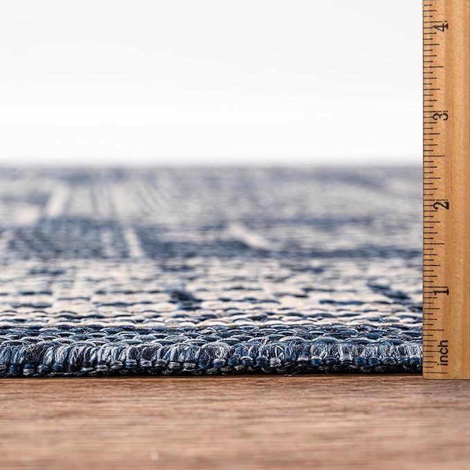 Keen Home Design Terrace Outdoor Round Rug - 5ft Round Washable Indoor/Outdoor Rug for Patio, Kitchen, Balcony, Beach, Garden, Deck and Porch, Size: 5'3" Round