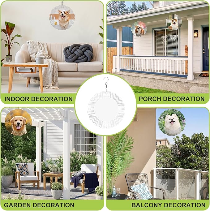 10 Pack Sublimation Wind Spinner Blanks 10 Inch,3D Wind Spinners Sublimation Blanks Products Bulk Aluminum Metal Sublimation Blank Wind Spinner for DIY Gift Indoor Outdoor Decoration