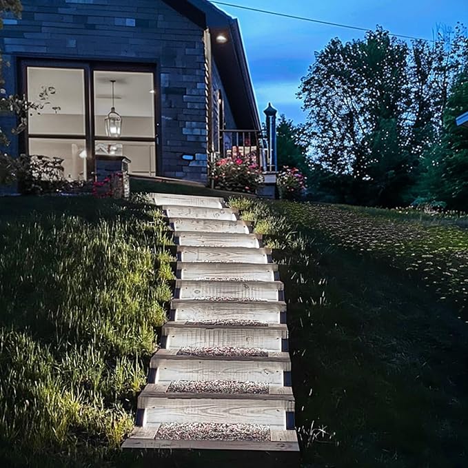 Solar Step Lights - 12 Pack, Waterproof IP67, Deck & Staircase Lights, Patio & Front Step (Cool Brown)