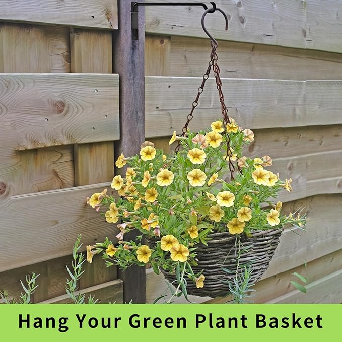 Bird Feeder Hanger,Hummingbird Feeder Hanger,Bird Feeder Hangers for Outside,Plant Hangers Indoor Wall Mount,Hanging Basket Hooks,Plant Hooks & Hangers,45°~180° Rotatable,16 Inch 4 Pack