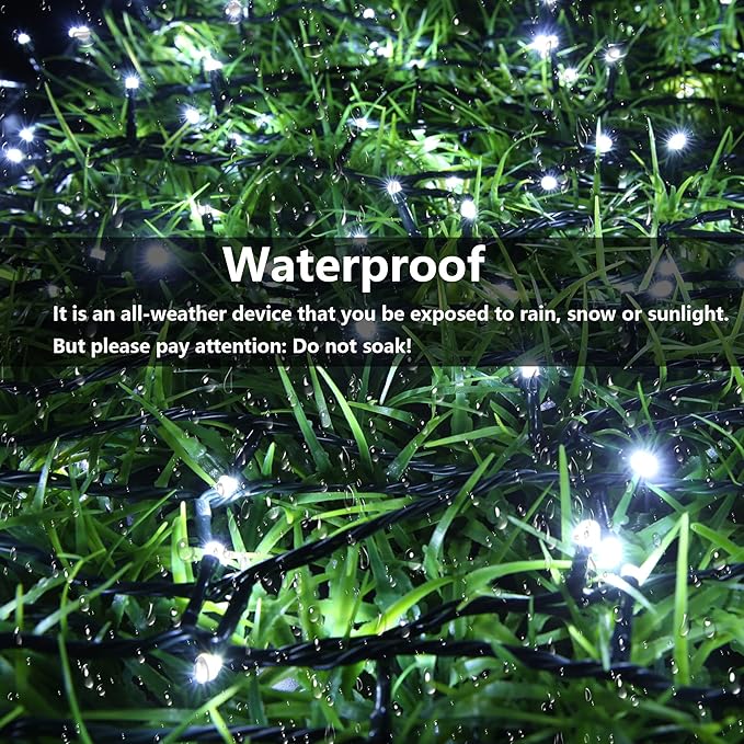 Joomer Solar Christmas Lights Outdoor 4 Pack Total 156FT 400LED 8 Lighting Modes Solar String Lights Waterproof Fairy Tree Lights for Garden Yard Patio Christmas Decoration (White)