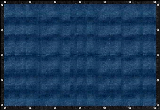 VICLLAX Shade Fabric Sun Shade Cloth with Every 2 FT Grommets for Patio Garden Pergola Cover Canopy 9x19 FT, Dark Blue