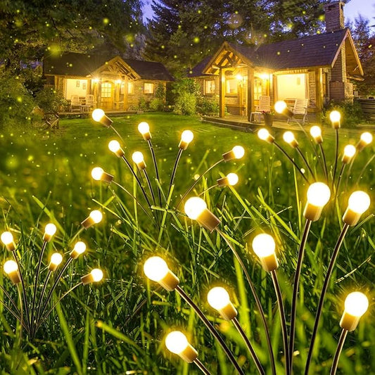10-Pack Solar Outdoor Lights for Garden Decorations, 80 LED New Upgraded Solar Firefly Lights (Sway by Wind), Solar Lights Outdoor Waterproof for Outdoor Pathway Patio Yard Porch Decor (Warm White)