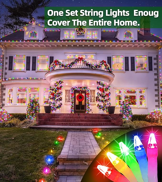 750 LED 246FT Christmas Lights Outdoor, Super Long Waterproof Christmas String Lights with 8 Modes, Christmas Tree Lights with Timer Memory for Fence Garden Xmas Wedding Party Decor Multicolor