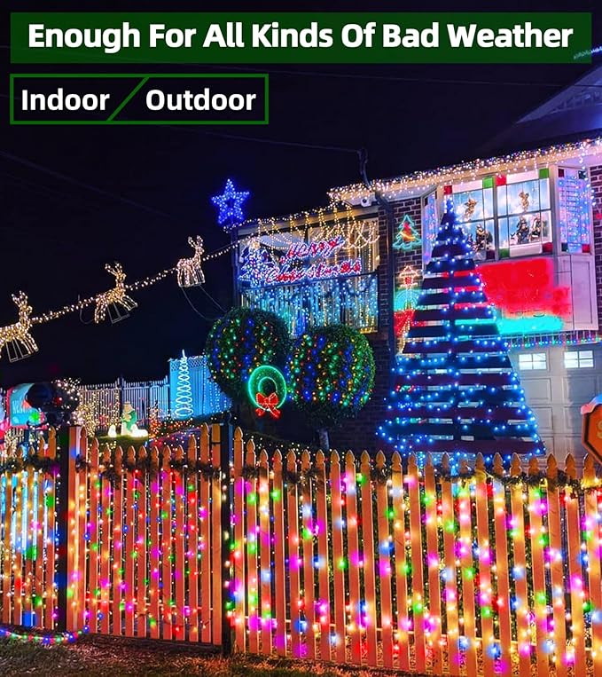 1500 LED Chrstmas String Lights, 492FT Super Long Christmas Lights with 8 Modes, Christmas Tree Lights with Timer Memory for Indoor Outdoor Tree Fence Garden Xmas Wedding Party Decor Multicolor