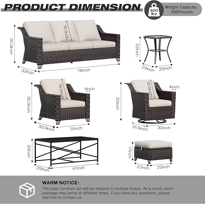 Joyside Wicker Patio Chairs Set of 2, Outdoor Rattan Furniture with Wide Armrest and Thick Cushions, Upgraded Large Size for Backyard, Garden, Poolside