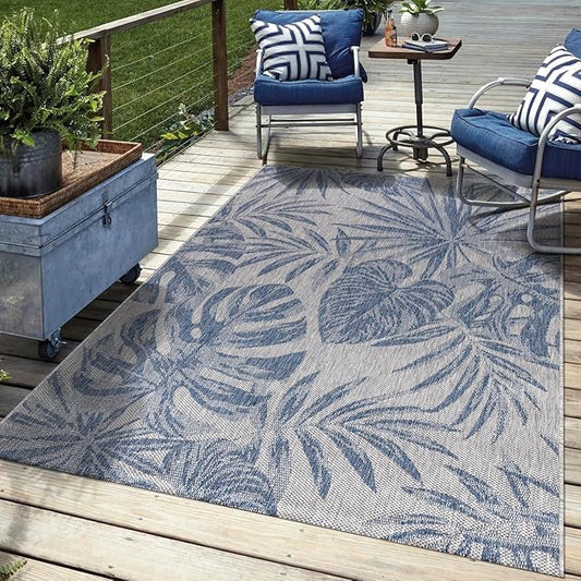 Keen Home Design Terrace Outdoor Area Rug - 6x9 Washable Indoor/Outdoor Rug for Patio, Kitchen, Balcony, Beach, Garden, Deck and Porch, Size: 6'x8'10"