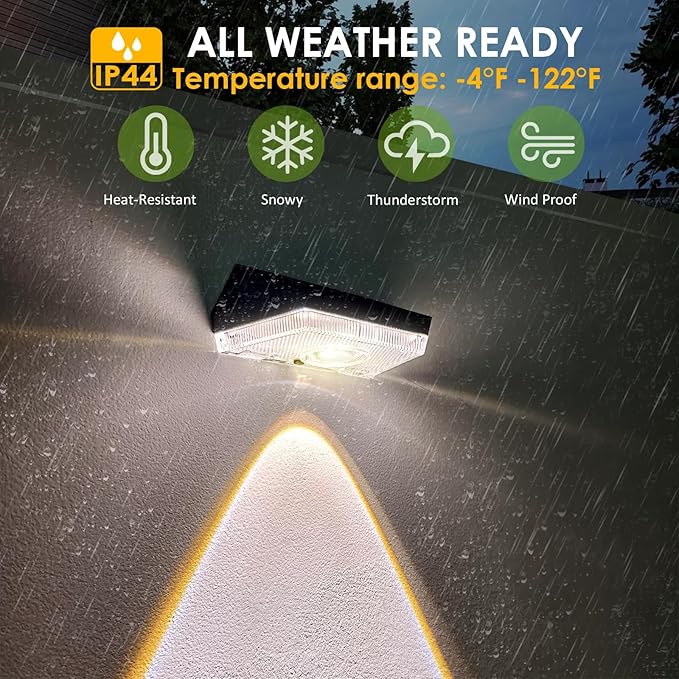 Solar Fence Lights Outdoor - IP65 Waterproof, 3000/4000/6000K & RGB Fence Lights Solar Powered, Deck Light for Outside Backyard, Patio, Deck, Stair Handrail, Pool and Wall (2PK)