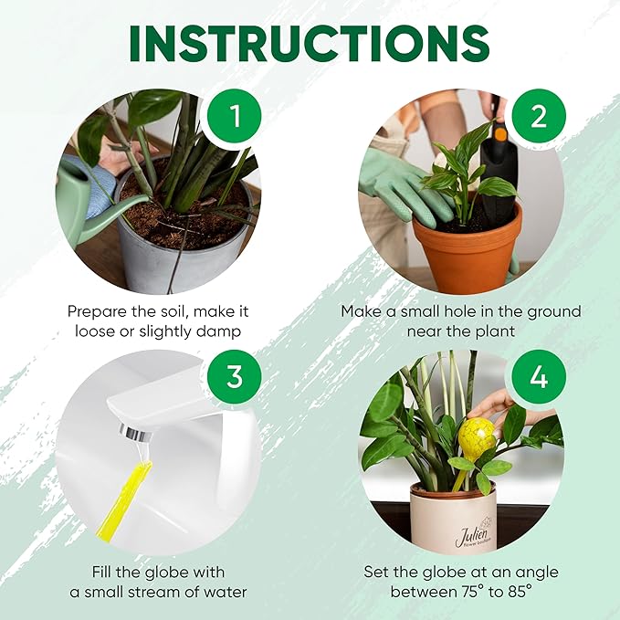 Plant Watering Globes Set of 2 - Small Self Watering Globes for Indoor & Outdoor Plants - Multicolored, Automatic, Glass Watering Bulbs for Daily Use, Plant Watering Devices