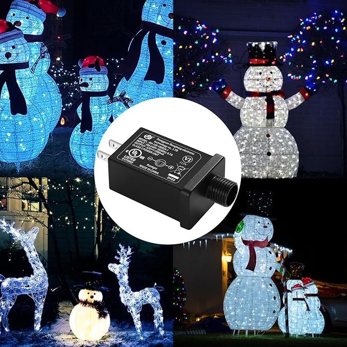 Replacement Yard Inflatable Adapter Power Supply Adaptor - 12V 1.5A 8 Pcs - Inflatable Plug Replacement Class 2 Power Supply - for Christmas Tree Light/Thanksgiving Yard Blow Up Decorations