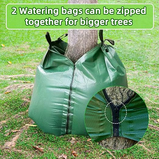 1 Pack Tree Watering Bag, 20 Gallon Slow Release Watering Bag for Trees, Premium PVC Shrub Watering Bag with Heavy Duty Zipper, Sturdy Reusable Drip Irrigation Bag