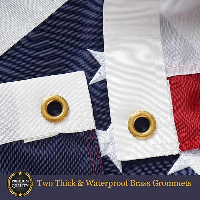 Homissor Folded 3x5 American Flag 420D Nylon Heavy Duty Outdoor Triangle Box Package USA US Flags Embroidered Stars Long Lasting for All Weather High Winds